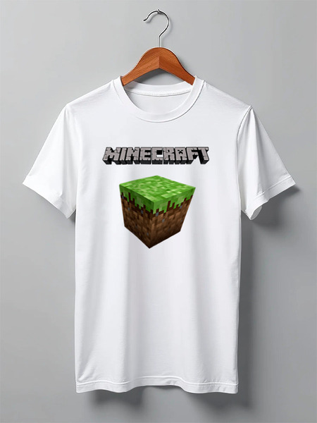 Заказать мужскую футболку в Москве. Футболка классическая Minecraft - Куб от klip - готовые дизайны и нанесение принтов.