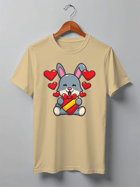 Заказать мужскую футболку в Москве. Футболка классическая Love rabbit от skynatural - готовые дизайны и нанесение принтов.