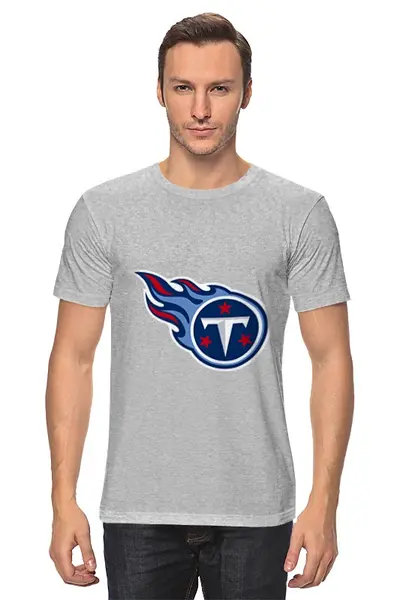 Заказать мужскую футболку в Москве. Футболка классическая Теннесси Тайтанс от dobryidesign - готовые дизайны и нанесение принтов.