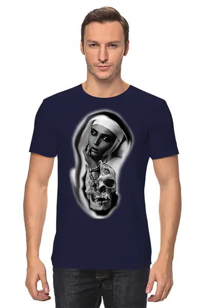Заказать мужскую футболку в Москве. Футболка классическая Монашка от T-shirt print  - готовые дизайны и нанесение принтов.