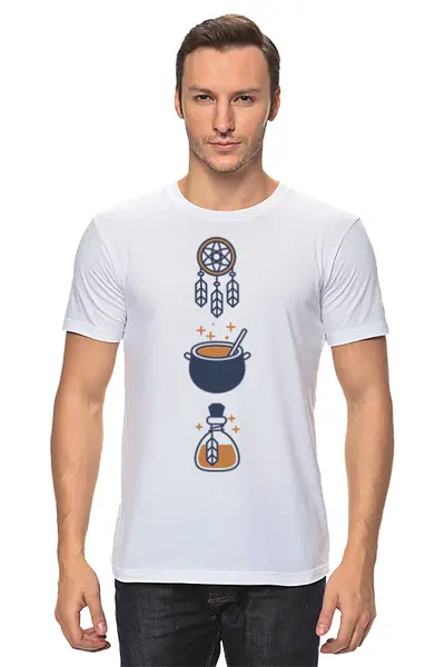 Заказать мужскую футболку в Москве. Футболка классическая Magic от oneredfoxstore@gmail.com - готовые дизайны и нанесение принтов.