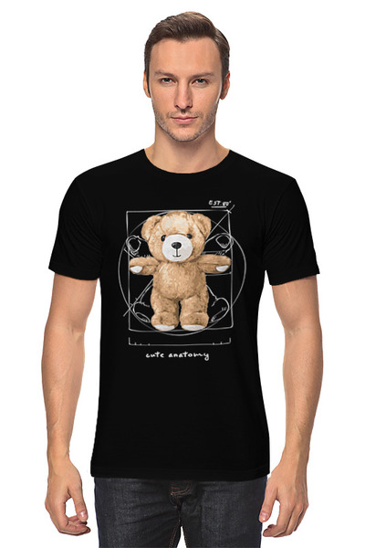 Заказать мужскую футболку в Москве. Футболка классическая Медведь   от Print design  - готовые дизайны и нанесение принтов.