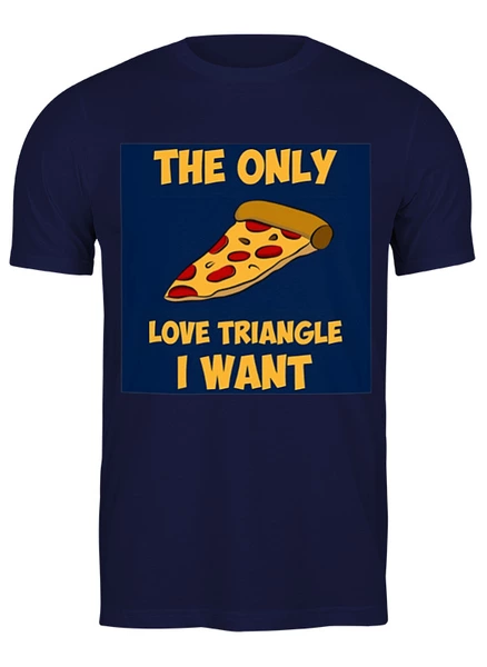 Заказать мужскую футболку в Москве. Футболка классическая Pizza Triangle от Александр Серебренников - готовые дизайны и нанесение принтов.