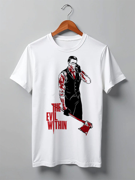 Заказать мужскую футболку в Москве. Футболка классическая The Evil Within от Leichenwagen - готовые дизайны и нанесение принтов.