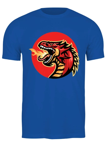 Заказать мужскую футболку в Москве. Футболка классическая Огнедышащий дракон от skynatural - готовые дизайны и нанесение принтов.