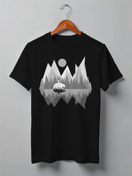 Заказать мужскую футболку в Москве. Футболка классическая Bear Here от oneredfoxstore@gmail.com - готовые дизайны и нанесение принтов.