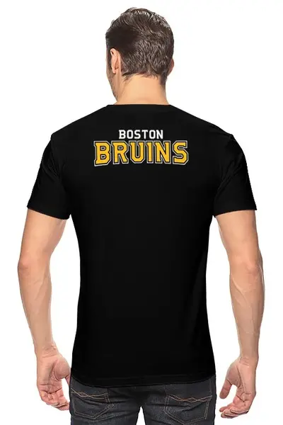 Заказать мужскую футболку в Москве. Футболка классическая Boston Bruins от Сергей Дульнев - готовые дизайны и нанесение принтов.