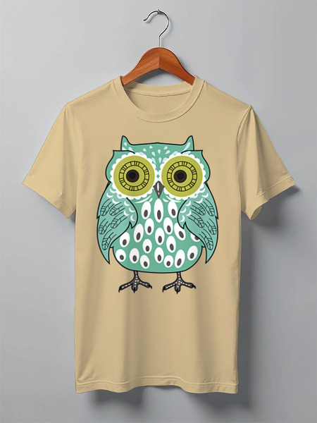 Заказать мужскую футболку в Москве. Футболка классическая Owl Here от oneredfoxstore@gmail.com - готовые дизайны и нанесение принтов.