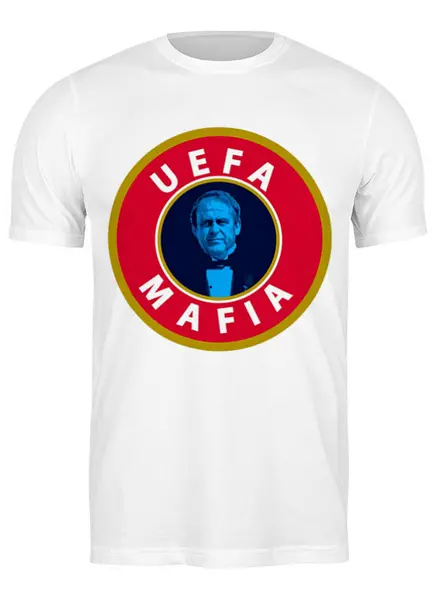 Заказать мужскую футболку в Москве. Футболка классическая uefa mafia от торгаш - готовые дизайны и нанесение принтов.