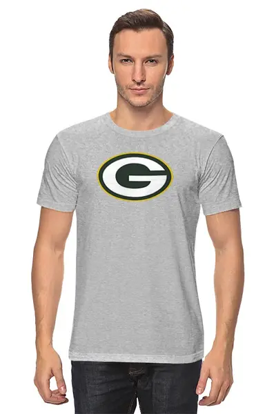 Заказать мужскую футболку в Москве. Футболка классическая Green Bay Packers от dobryidesign - готовые дизайны и нанесение принтов.