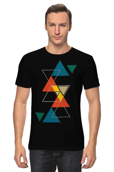 Заказать мужскую футболку в Москве. Футболка классическая Треугольник от printik - готовые дизайны и нанесение принтов.