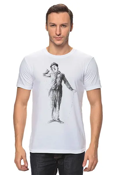 Заказать мужскую футболку в Москве. Футболка классическая Чарли Чаплин от CoolDesign - готовые дизайны и нанесение принтов.