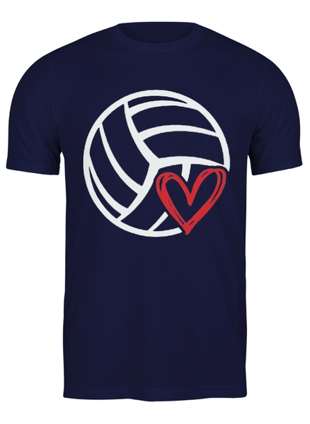 Заказать мужскую футболку в Москве. Футболка классическая Люблю волейбол от skynatural - готовые дизайны и нанесение принтов.