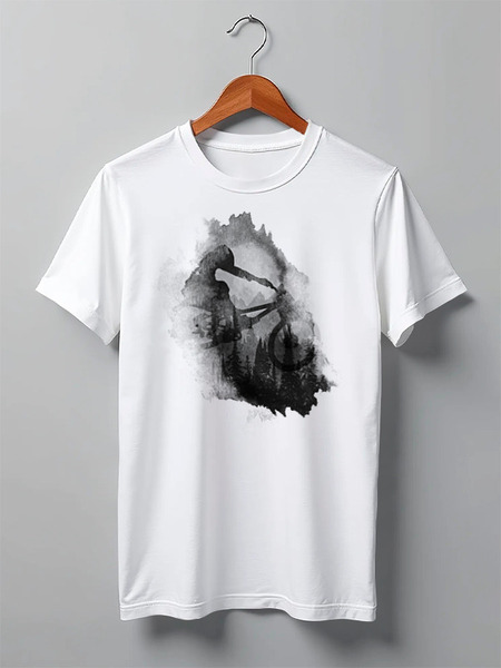 Заказать мужскую футболку в Москве. Футболка классическая Splash Forest Rider от oneredfoxstore@gmail.com - готовые дизайны и нанесение принтов.