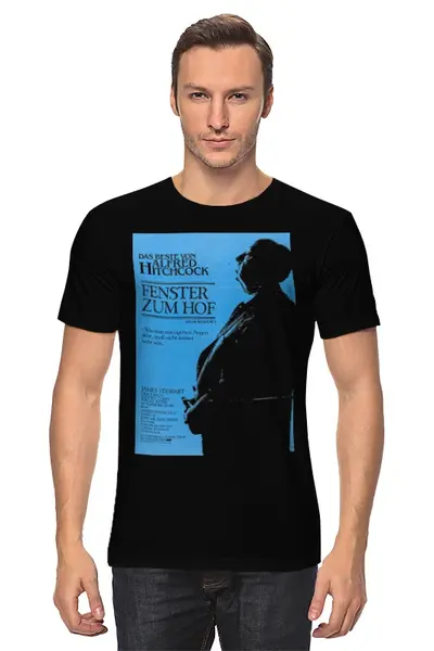 Заказать мужскую футболку в Москве. Футболка классическая Alfred Hitchcock / Альфред Хичкок от KinoArt - готовые дизайны и нанесение принтов.