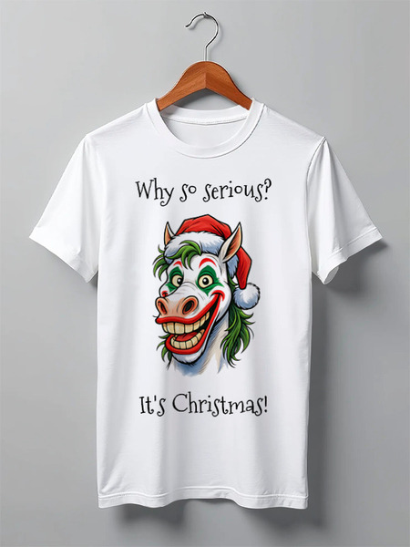 Заказать мужскую футболку в Москве. Футболка классическая  Why so serious? It's christmas! от Александр Серебренников - готовые дизайны и нанесение принтов.