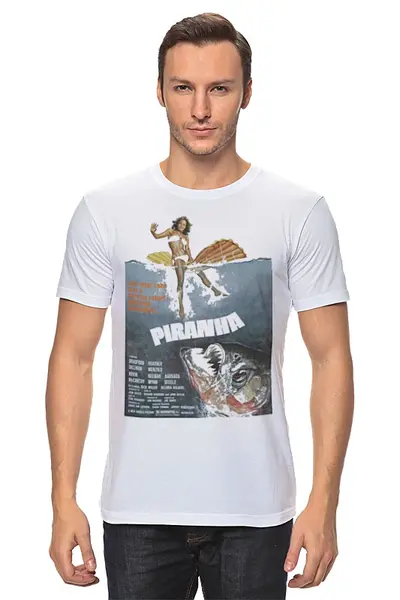 Заказать мужскую футболку в Москве. Футболка классическая Piranha / Пираньи от KinoArt - готовые дизайны и нанесение принтов.