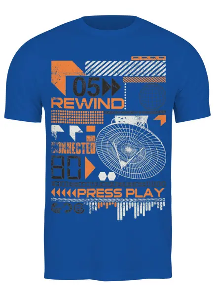 Заказать мужскую футболку в Москве. Футболка классическая Rewind Music от balden - готовые дизайны и нанесение принтов.