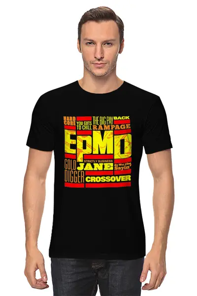 Заказать мужскую футболку в Москве. Футболка классическая EPMD ( Rap) от icase - готовые дизайны и нанесение принтов.