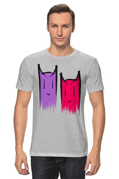 Заказать мужскую футболку в Москве. Футболка классическая Cats Here от oneredfoxstore@gmail.com - готовые дизайны и нанесение принтов.