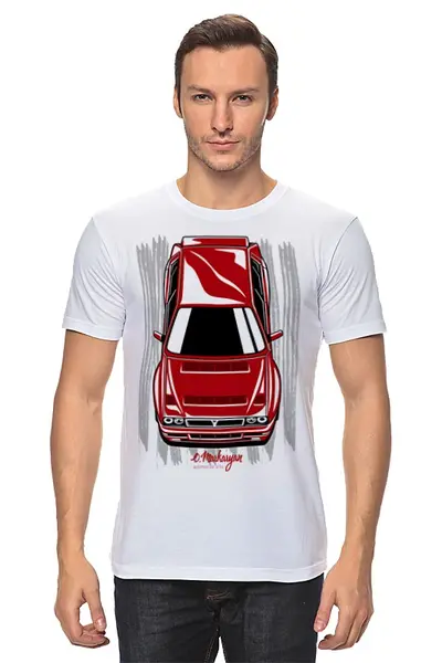 Заказать мужскую футболку в Москве. Футболка классическая Lancia Delta от Oleg Markaryan - готовые дизайны и нанесение принтов.