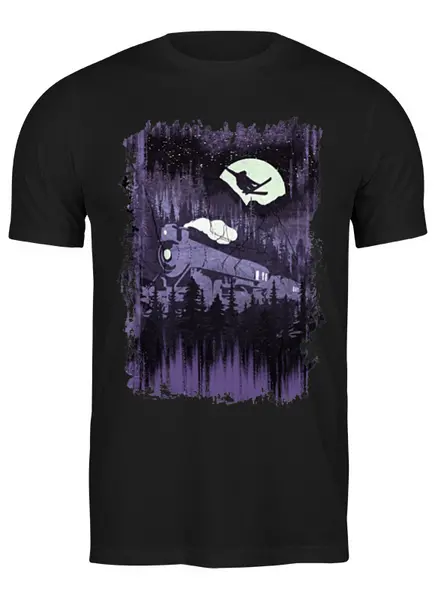 Заказать мужскую футболку в Москве. Футболка классическая Over The Train от oneredfoxstore@gmail.com - готовые дизайны и нанесение принтов.
