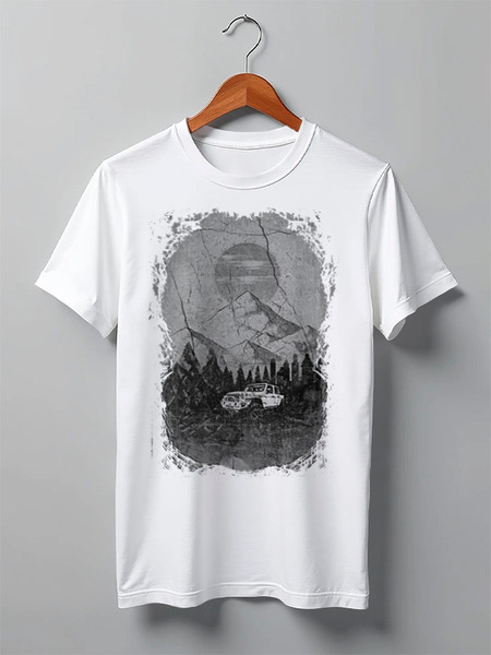Заказать мужскую футболку в Москве. Футболка классическая Offroad Expedition от oneredfoxstore@gmail.com - готовые дизайны и нанесение принтов.