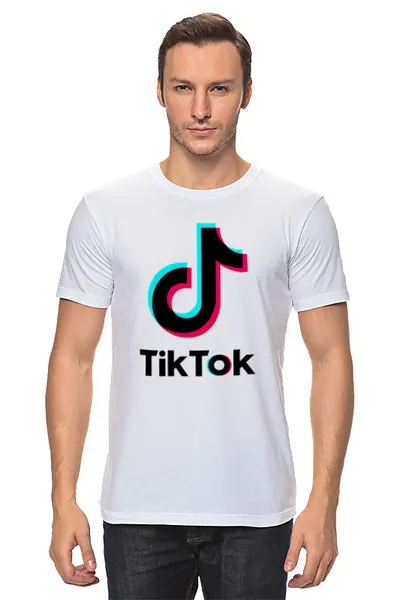 Заказать мужскую футболку в Москве. Футболка классическая TikTok  от DESIGNER   - готовые дизайны и нанесение принтов.