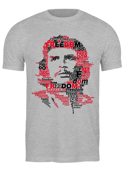 Заказать мужскую футболку в Москве. Футболка классическая Чегевара, текстовый арт от Leichenwagen - готовые дизайны и нанесение принтов.