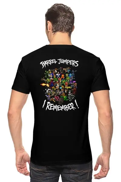 Заказать мужскую футболку в Москве. Футболка классическая Barrel Jumpers. I Remember! от BJ Shop - готовые дизайны и нанесение принтов.