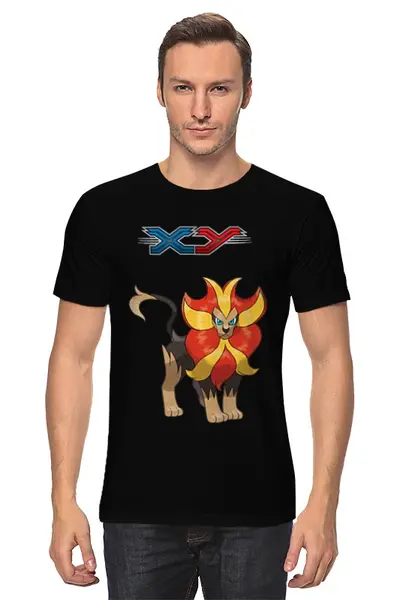 Заказать мужскую футболку в Москве. Футболка классическая Pokemon Pyroar от EDJEY  - готовые дизайны и нанесение принтов.