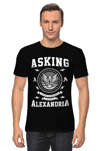 Заказать мужскую футболку в Москве. Футболка классическая Asking Alexandria от geekbox - готовые дизайны и нанесение принтов.