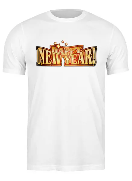 Заказать мужскую футболку в Москве. Футболка классическая Happy New Year! от Zorgo-Art  - готовые дизайны и нанесение принтов.