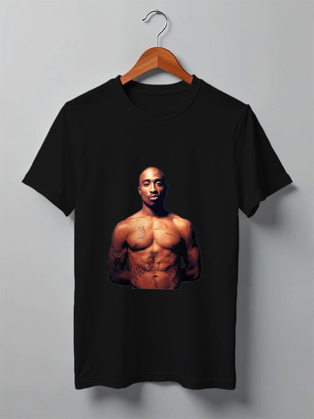 Заказать мужскую футболку в Москве. Футболка классическая 2pac (Tupac) от Рома Мозжерин - готовые дизайны и нанесение принтов.