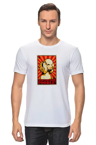 Заказать мужскую футболку в Москве. Футболка классическая Собака: POODLE от Виктор Гришин - готовые дизайны и нанесение принтов.