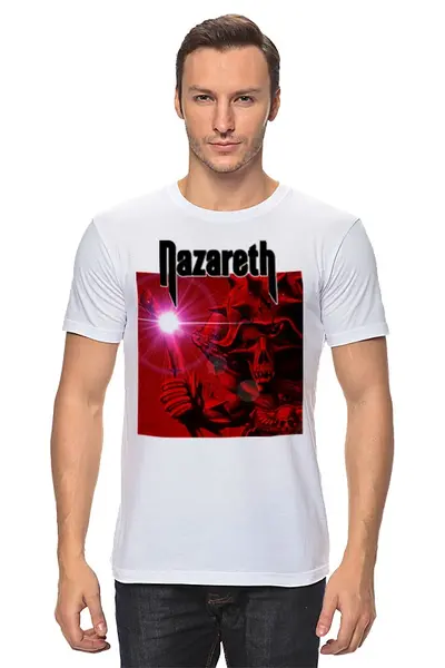 Заказать мужскую футболку в Москве. Футболка классическая Nazareth Red Star 2 от botswana - готовые дизайны и нанесение принтов.