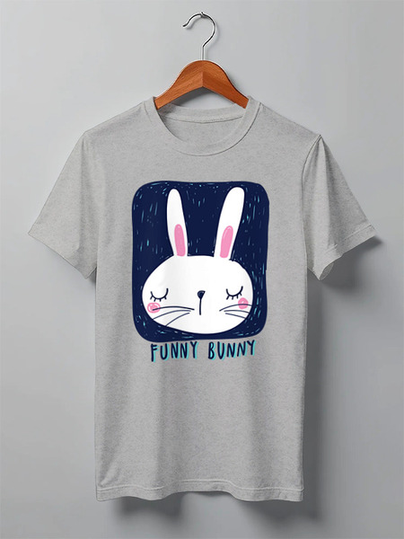 Заказать мужскую футболку в Москве. Футболка классическая Funny Bunny от skynatural - готовые дизайны и нанесение принтов.