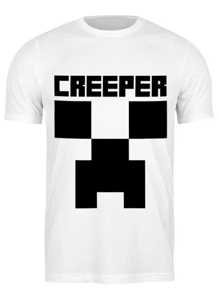 Заказать мужскую футболку в Москве. Футболка классическая MINECRAFT CREEPER от weeert - готовые дизайны и нанесение принтов.