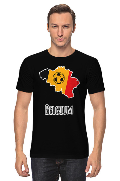 Заказать мужскую футболку в Москве. Футболка классическая Футбол Бельгии от skynatural - готовые дизайны и нанесение принтов.