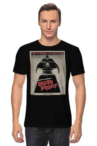 Заказать мужскую футболку в Москве. Футболка классическая Death Proof от KinoArt - готовые дизайны и нанесение принтов.