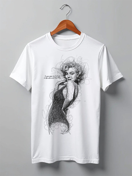 Заказать мужскую футболку в Москве. Футболка классическая Marilyn Monroe от Leichenwagen - готовые дизайны и нанесение принтов.
