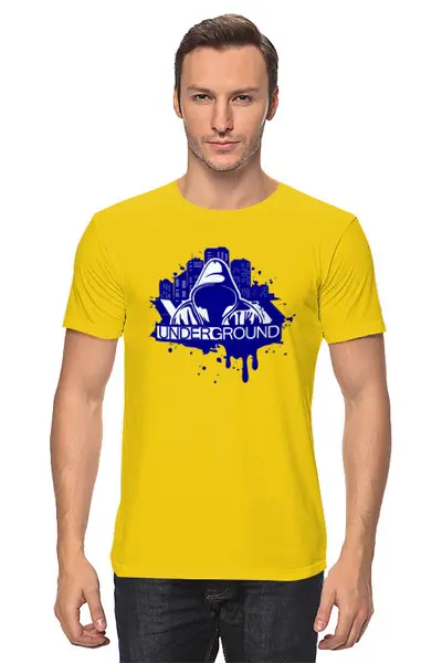 Заказать мужскую футболку в Москве. Футболка классическая UNDERGROUND от T-shirt print  - готовые дизайны и нанесение принтов.