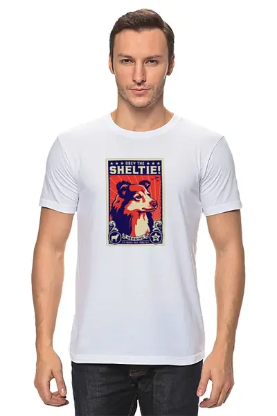 Заказать мужскую футболку в Москве. Футболка классическая Собака: SHETIE от Виктор Гришин - готовые дизайны и нанесение принтов.