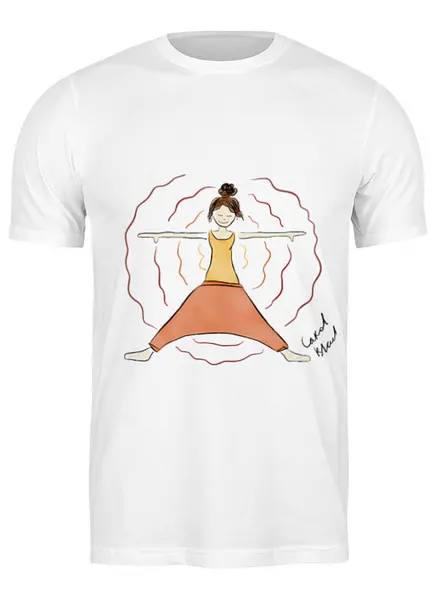Заказать мужскую футболку в Москве. Футболка классическая yoga-girl от carol_black - готовые дизайны и нанесение принтов.