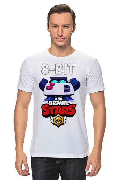 Заказать мужскую футболку в Москве. Футболка классическая Brawl Stars 8-BIT от weeert - готовые дизайны и нанесение принтов.