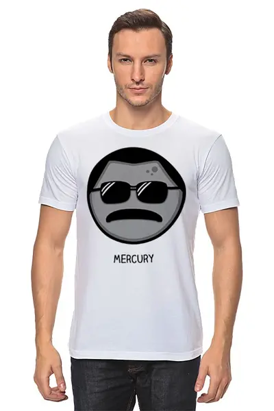 Заказать мужскую футболку в Москве. Футболка классическая Фредди Меркьюри (Queen) от coolmag - готовые дизайны и нанесение принтов.