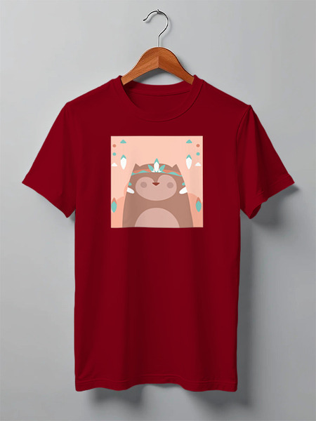 Заказать мужскую футболку в Москве. Футболка классическая Bear Here от oneredfoxstore@gmail.com - готовые дизайны и нанесение принтов.