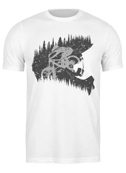 Заказать мужскую футболку в Москве. Футболка классическая Mountain Bike от oneredfoxstore@gmail.com - готовые дизайны и нанесение принтов.