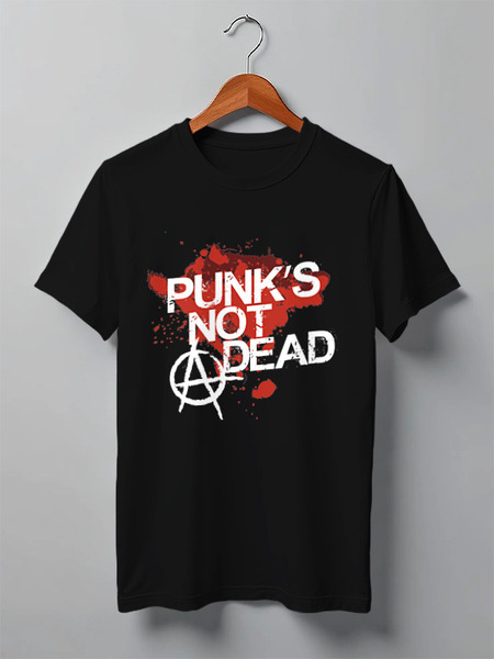 Заказать мужскую футболку в Москве. Футболка классическая Punks not dead от Djimas Leonki - готовые дизайны и нанесение принтов.