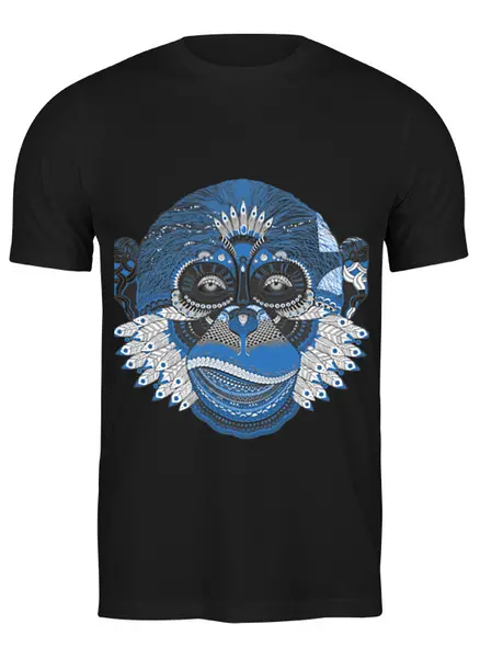 Заказать мужскую футболку в Москве. Футболка классическая обезьяна от annafred - готовые дизайны и нанесение принтов.